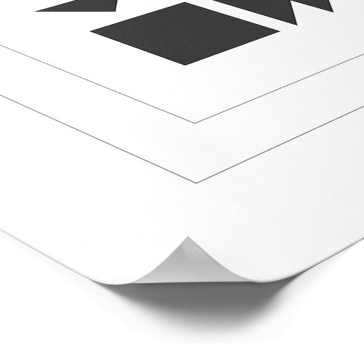 Quilt Block Geometric Design in Black and White Poster (Hoek)