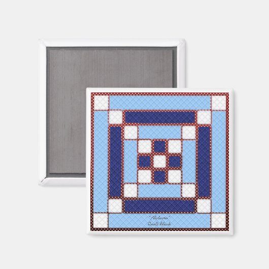 Quilt Block Pattern "Alabama" Magnet Magneet (Voorkant / Achterkant)