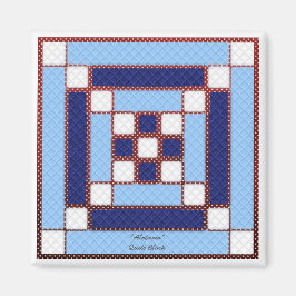 Quilt Block Pattern "Alabama" Magnet Magneet