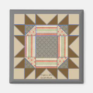 Quilt Block Pattern "Arizona Star" Magnet Magneet