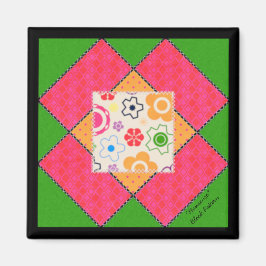 Quilt Block Pattern "Nonsense" Magnet Magneet