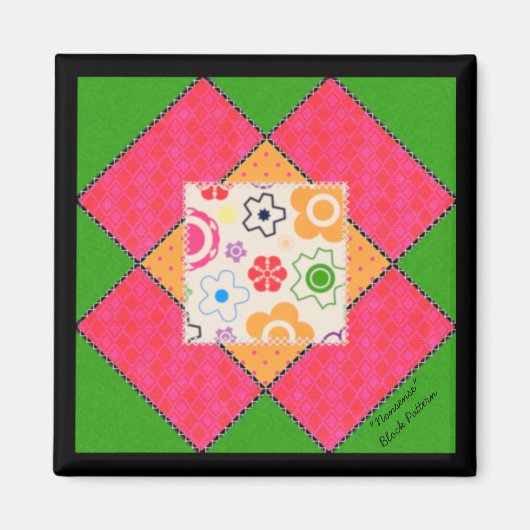 Quilt Block Pattern "Nonsense" Magnet Magneet (Voorkant)