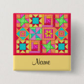 Quilt Blocks Naam Button Badge (Voorkant)