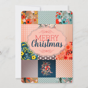 Quilt blokkeert quilter naadloze kerst feestdagenkaart