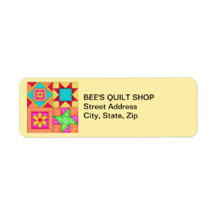 Quilt Blokken Geel Retouradres Etiket