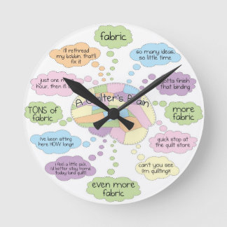 Quilt Brain Clock Ronde Klok