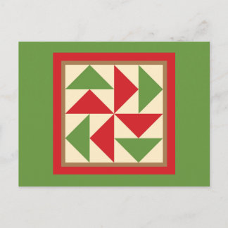 Quilt Briefkaart - Pozzle (rood/groen) van de Nede
