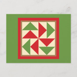 Quilt Briefkaart - Pozzle (rood/groen) van de Nede