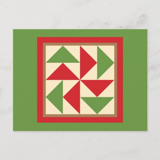Quilt Briefkaart - Pozzle (rood/groen) van de Nede (Voorkant)