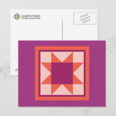 Quilt Briefkaarten - Sawtandster (roze/oranje) (Voorkant / Achterkant)