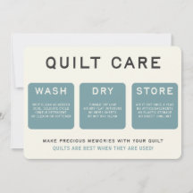 Quilt Care Kaart - blauw ontwerp