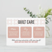 Quilt Care Kaart - Modern design - Roze (Staand voorkant)