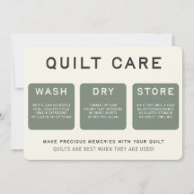 Quilt Care Kaart - tekst