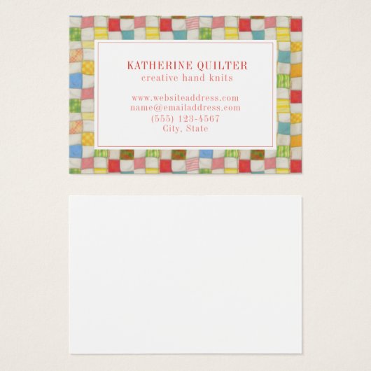 QUILT CRAZY 3,5x2,5 Carte de visite II (Devant & derrière)