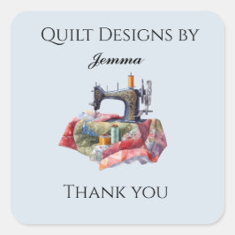 Quilt Design Dank u wel Vierkante Sticker