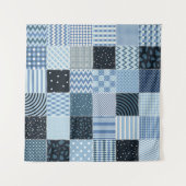 Quilt design. Naadloos patchwork-patroon vanaf sti Wandkleed (Voorkant (horizontaal))