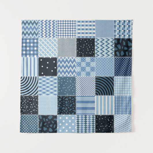 Quilt design. Naadloos patchwork-patroon vanaf sti Wandkleed (Voorkant (horizontaal))
