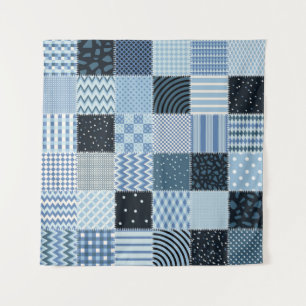 Quilt design. Naadloos patchwork-patroon vanaf sti Wandkleed