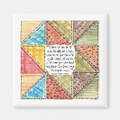 Quilt design on a refrigerator magnet (Devant)