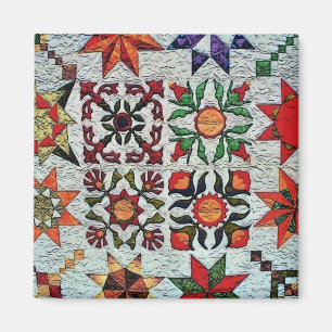 Quilt Flowers Magnet Magneet