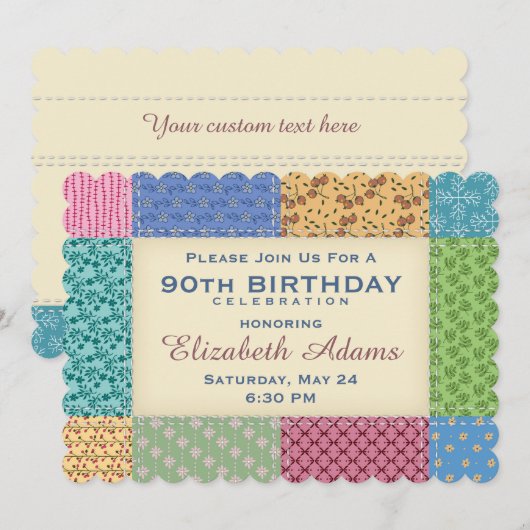 Quilt gepersonaliseerd | Aangepaste jaaruitnodigin Kaart (Voorkant / Achterkant)