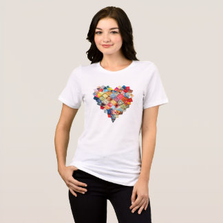 QUILT HEART Ik hou van quilten Quilter stof collag Tri-Blend Shirt