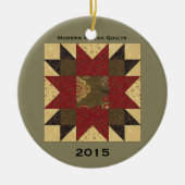 Quilt kerstbloem keramisch ornament (Voorkant)