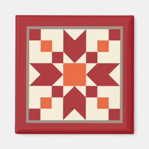 Quilt Magnet - Stepping Stones (kalkoenrood) Magneet