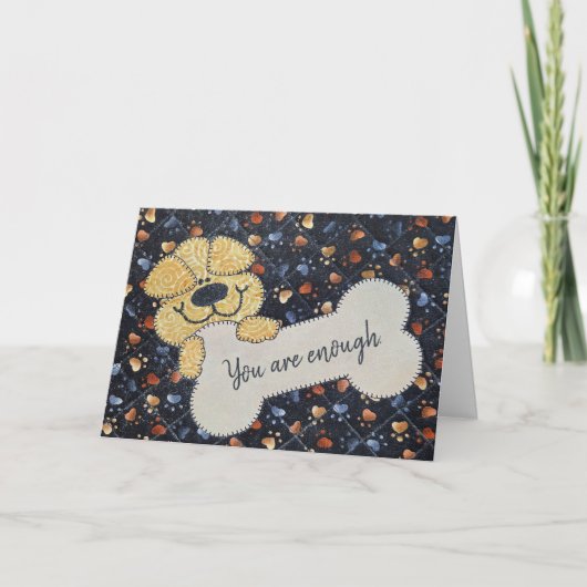 Quilt met hond en bot kaart (Voorkant)