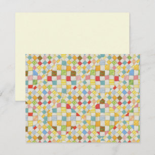 QUILT MOSAIC 4.25x5.5 Carte plate / Crème horizont