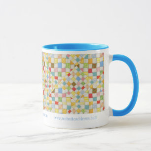 QUILT MOSAIC Zakelijke ID Blauwe Combo Mok