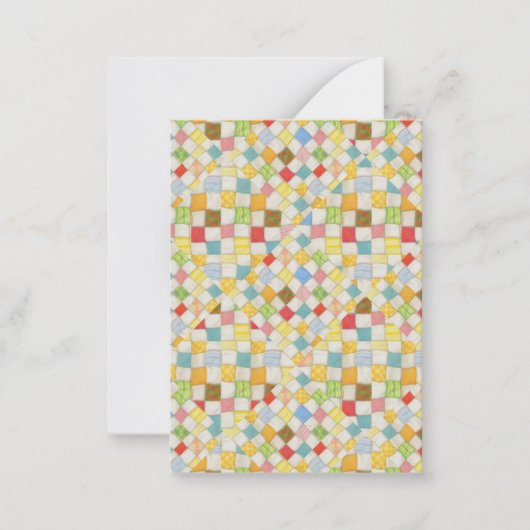 QUILT MOZAÏEK 3.5x2.5 Platte Kaart / Crème / Verti Notitiekaartje (Voorkant)