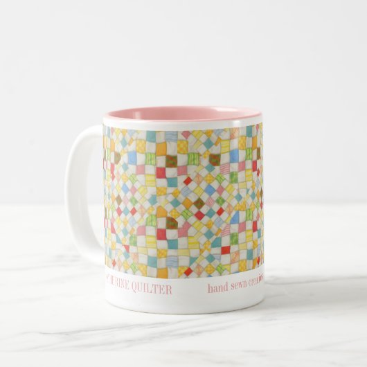 QUILT MOZAÏEK Business ID Roze Two-Tone Mok (Voorkant links)