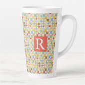 QUILT MOZAÏEK hoge latte Mok + tekst / rood (Rechts)