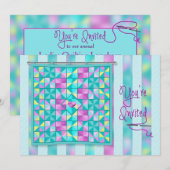 QUILT-PARTIJ/LUNCHEON-INVITATIE - QUILT KAART (Voorkant / Achterkant)