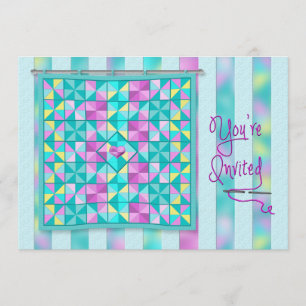 QUILT-PARTIJ/LUNCHEON-INVITATIE - QUILT KAART