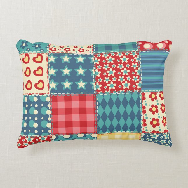  quilt: patchwork achtergrondpatroon. accent kussen (Voorkant)