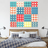  quilt: patchwork achtergrondpatroon. canvas afdruk (Insitu (Slaapkamer))