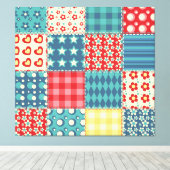 quilt: patchwork achtergrondpatroon. canvas afdruk (Insitu (Houten vloer))