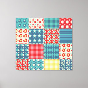  quilt: patchwork achtergrondpatroon. canvas afdruk