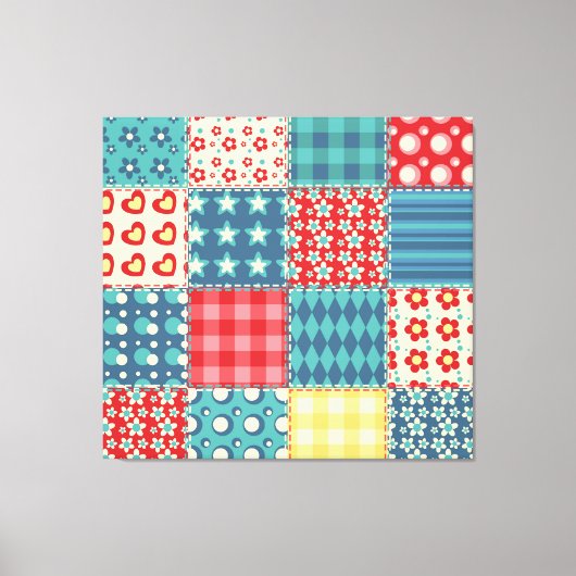  quilt: patchwork achtergrondpatroon. canvas afdruk (Voorkant)