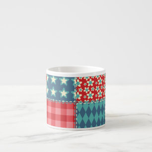  quilt: patchwork achtergrondpatroon. espresso kop