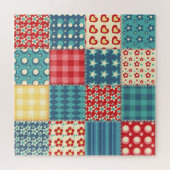  quilt: patchwork achtergrondpatroon. legpuzzel (Horizontaal)