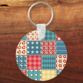 quilt: patchwork achtergrondpatroon. sleutelhanger (Voorkant)
