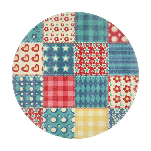 quilt: patchwork achtergrondpatroon. snijplank (Voorkant)