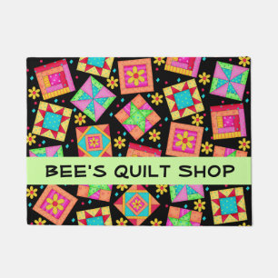 Quilt Patchwork Blokken Zwarte Winkelnaam Deurmat