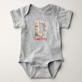 Quilt Patchwork Initiaal Letter D Kinderkamer Romper (Voorkant)