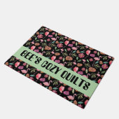 Quilt Patchwork Zwarte Winkel Naam Deurmat (Schuin)