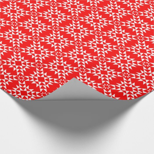Quilt Pattern 01 - White on Red Cadeaupapier (Hoek)