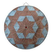 Quilt Pattern - Castle in Brown and Blue Dartbord (Voorkant)